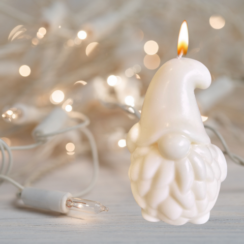 Christmas Gonk Decorative Candle - White (Unscented)