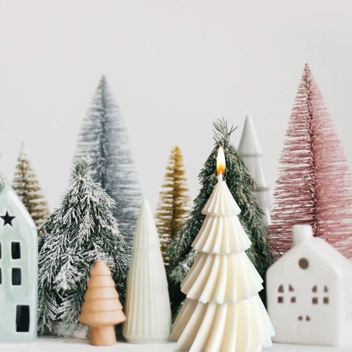 Christmas Tree Decorative Candle - White (Unscented)